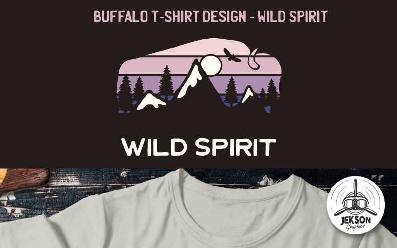 Buffalo Design - Wild Spirit - Tişört Tasarımı