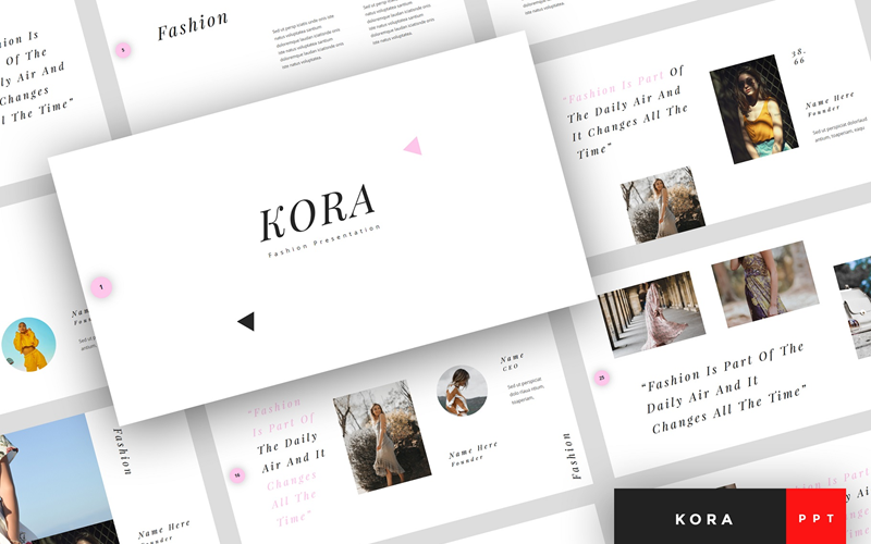 Kora - PowerPoint-Vorlage für Modepräsentationen
