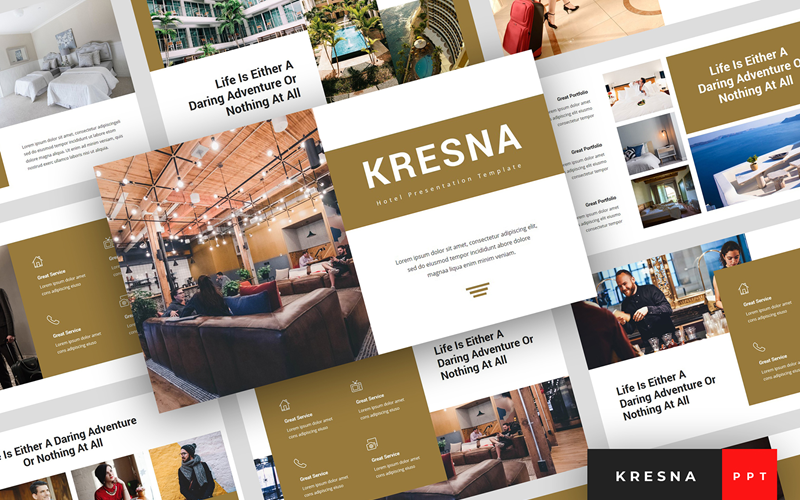 Kresna - Otel Sunumu PowerPoint şablonu