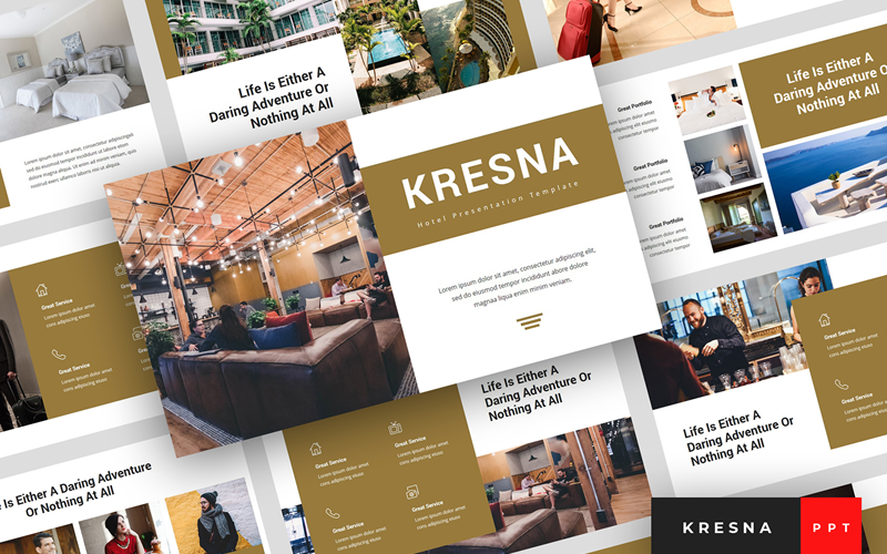 Kresna - Modèle PowerPoint de présentation de l'hôtel