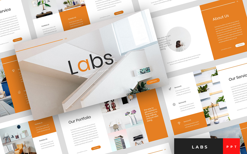 Labs – kreatív bemutató PowerPoint sablon