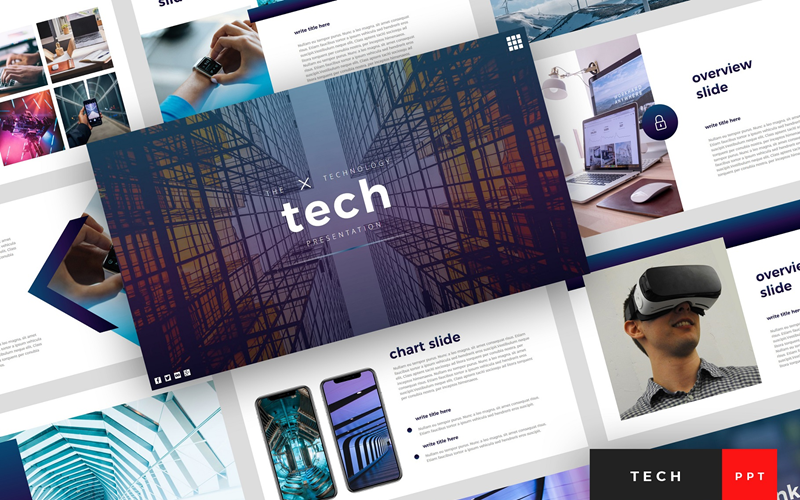 Tech - Modello di presentazione della tecnologia PowerPoint