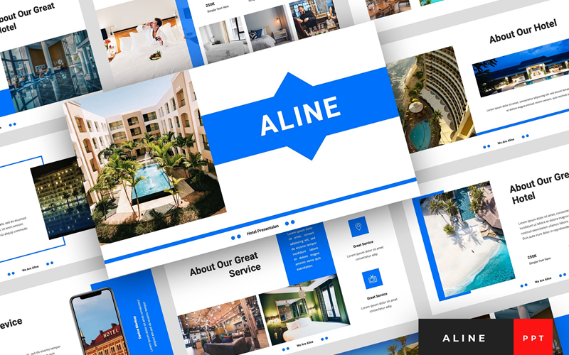 Aline - Otel Sunumu PowerPoint şablonu