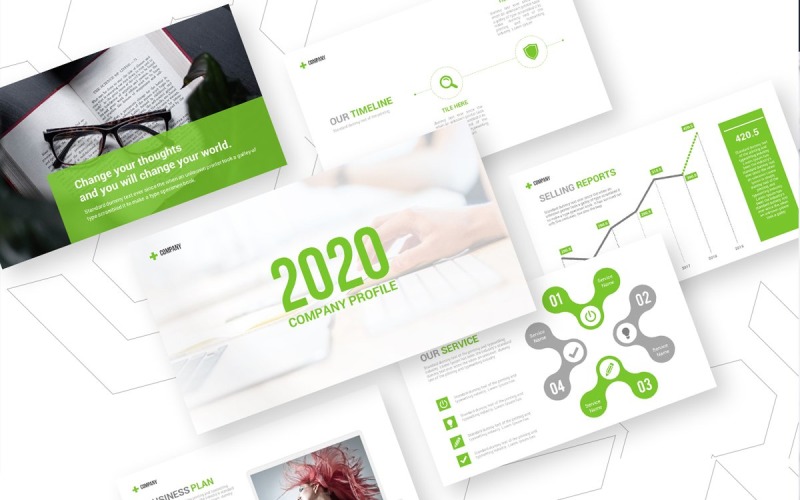 Bedrijfsprofiel PowerPoint-sjabloon