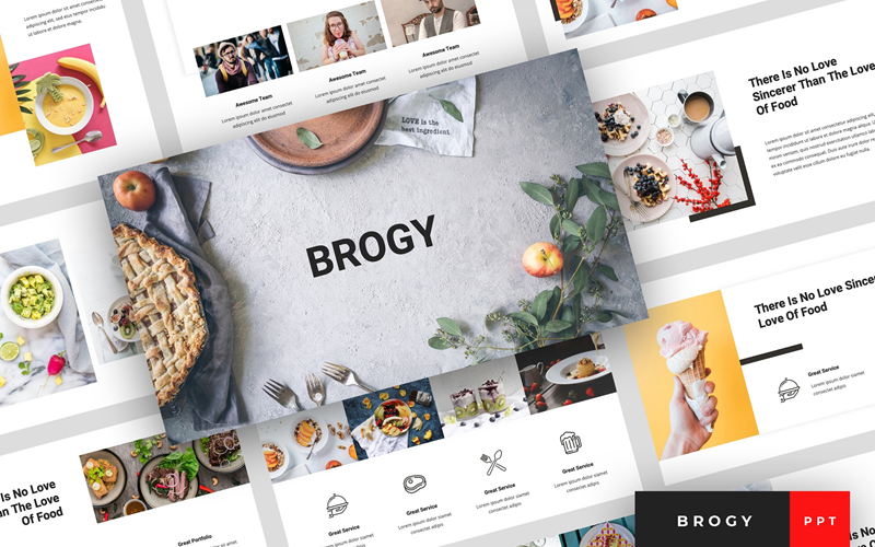 Brogy - Food & Beverages Presentation PowerPoint template