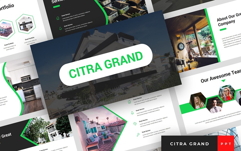 Citra Grand - Modèle PowerPoint de présentation de l'immobilier