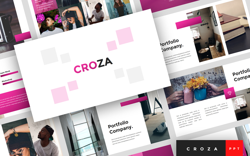 Croza - Креативная презентация Шаблон PowerPoint
