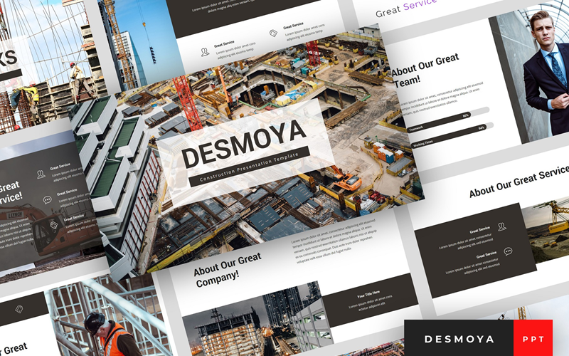 Desmoya - modelo PowerPoint de apresentação de construção