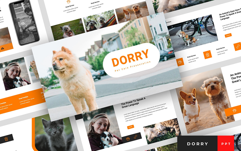 PowerPoint šablona Dorry - Prezentace péče o mazlíčky