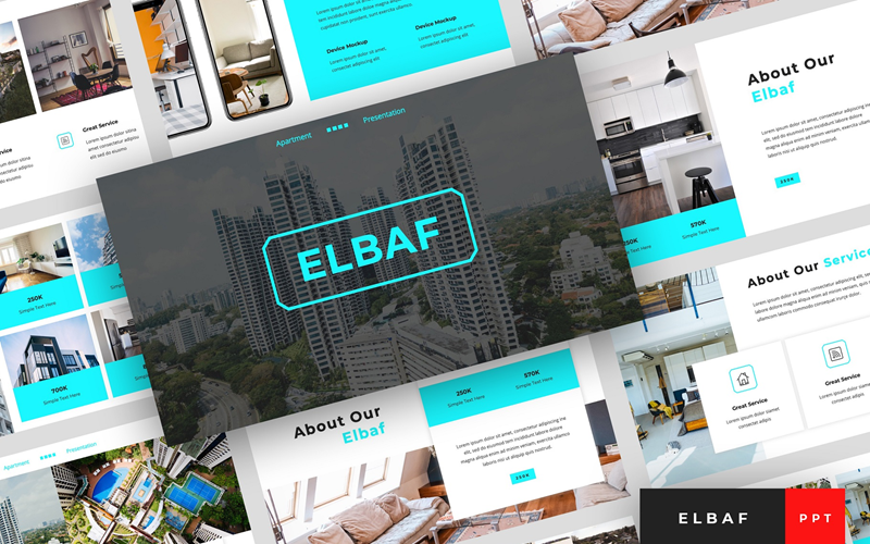 Elbaf - modelo de PowerPoint de apresentação de apartamento