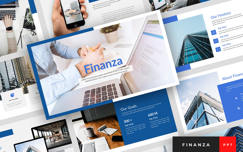 Finanza - PowerPoint-mall för finanspresentation