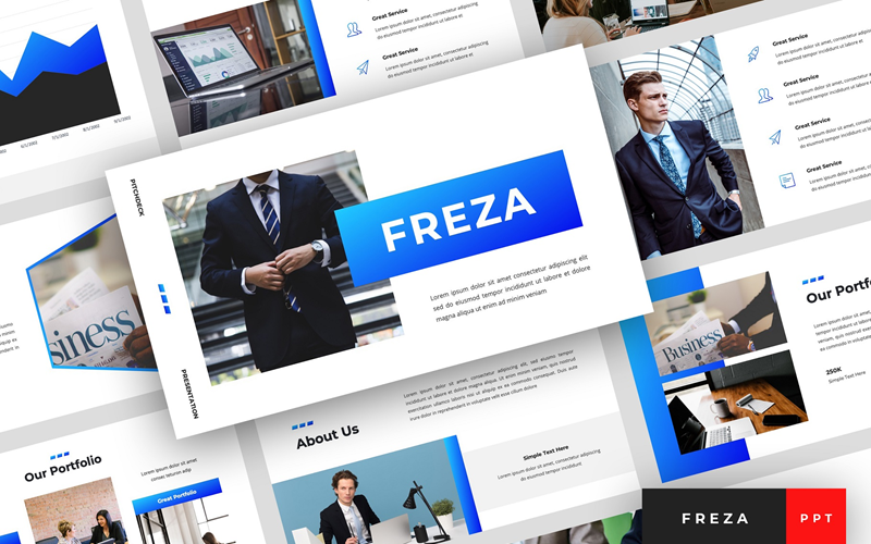 Freza – Шаблон PowerPoint для презентації Pitch Deck