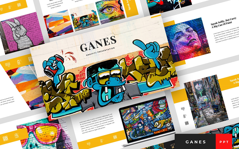 Ganes – шаблон для презентації графіті PowerPoint