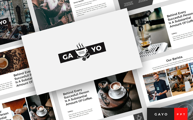 Gayo - 咖啡厅介绍的PowerPoint模板