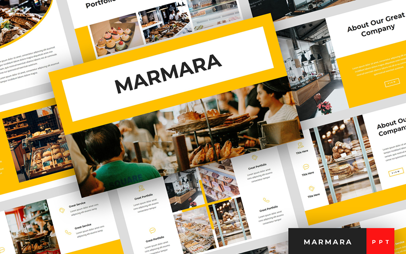 Marmara - modelo de PowerPoint de apresentação de padaria