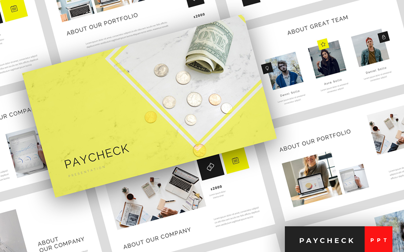 Paycheck - Фінансовий шаблон презентації PowerPoint