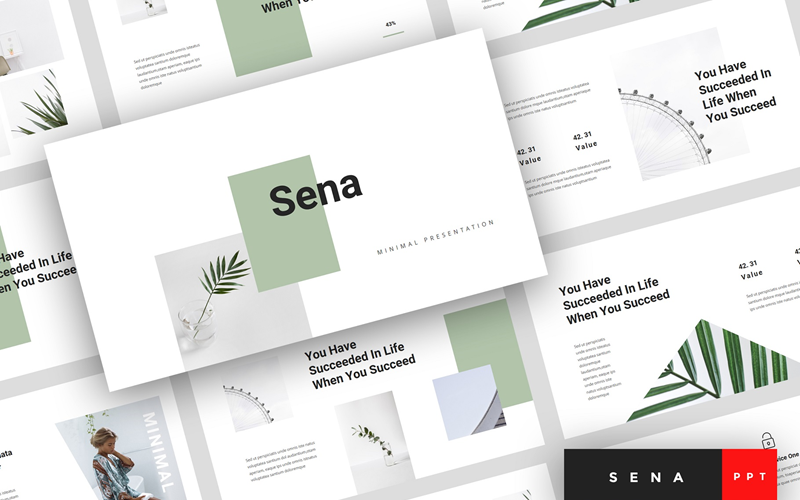 Sena - Plantilla de presentación mínima de PowerPoint