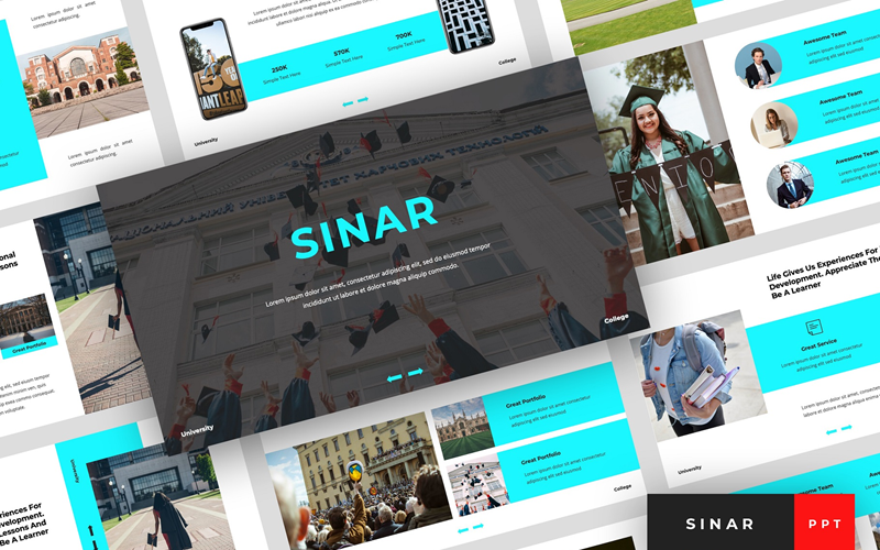 Sinar - PowerPoint-mall för universitetspresentation
