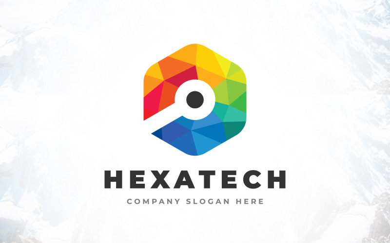 Buntes Sechseck-Technologie-Logo-Design