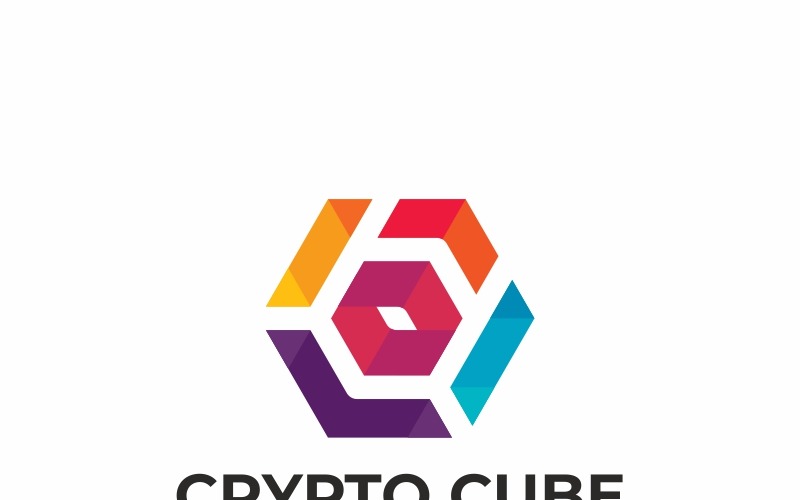 Crypto Cube Logo sjabloon