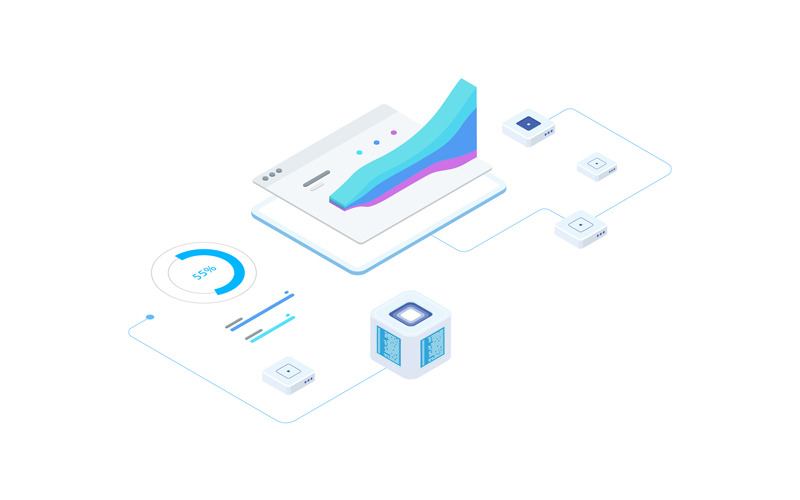 Download Иллюстрация "Financial Report on Blockchain Isometric 2 - FV - Illustration" / Financial Report on Blockchain Isometric 2 - FV - Illustration - Иллюстрация на тему графика isometric illustration blockchain platform finance report chart analysis growth device laptop bussiness strategy people design.