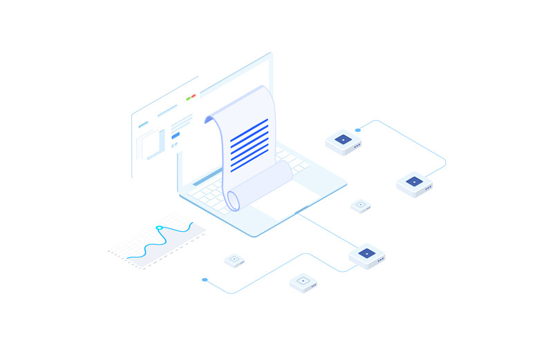 Download Иллюстрация "Financial Report on Blockchain Isometric 3 - FV - Illustration" / Financial Report on Blockchain Isometric 3 - FV - Illustration - Иллюстрация на тему графика 
