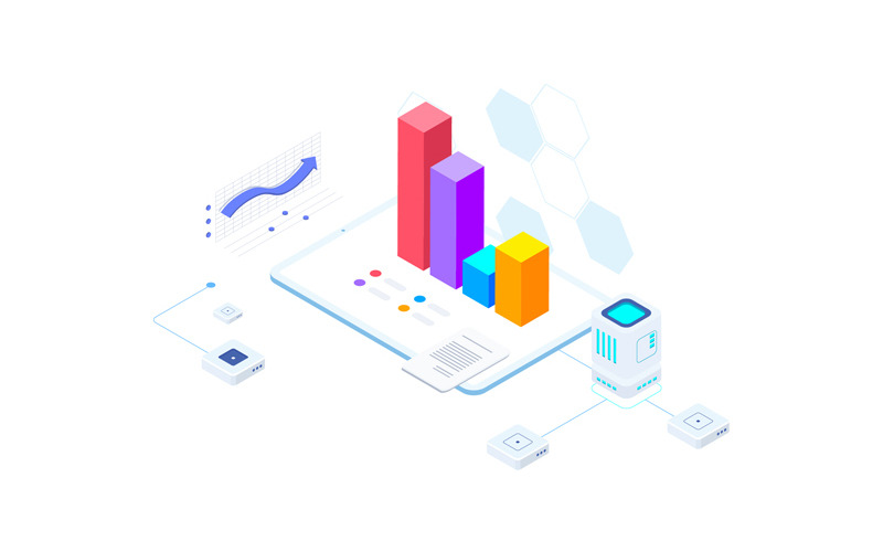 Download Иллюстрация "Financial Report on Blockchain Isometric 6 - FV - Illustration" / Financial Report on Blockchain Isometric 6 - FV - Illustration - Иллюстрация на тему графика isometric illustration blockchain platform finance report chart analysis growth device laptop bussiness strategy people design.