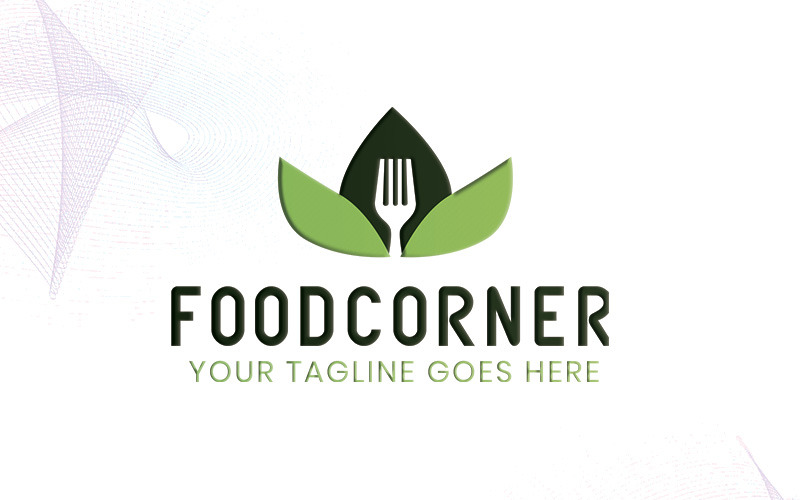Download Шаблон логотипа "FoodCorner Logo Template" / FoodCorner Logo Template - Шаблон логотипа на тему графика breakfast cafe logo chef cook cooking dinner eat food foods fork fresh global green healthy leaf meal meals menu nature