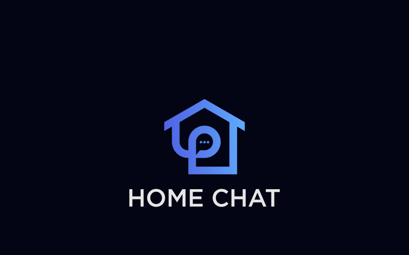 Download Шаблон логотипа "Home Chat Design Logo Template" / Home Chat Design Logo Template - Шаблон логотипа на тему графика icon vector design business illustration chat home sign house symbol logo speak modern abstract technology property template simple talk realestate