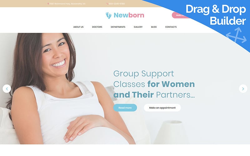 Pasgeboren - sjabloon voor Moto CMS 3-ondersteuning voor zwangerschap
