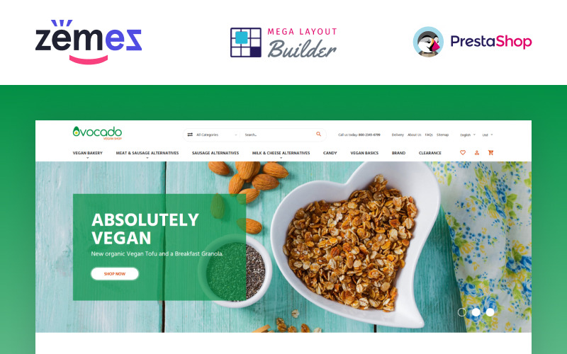 вегетарианский магазин prestashop тема