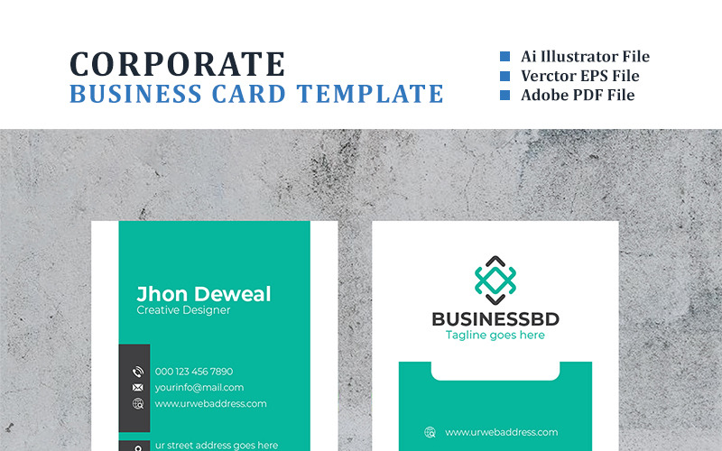 Builder Flat Business Card - шаблон фирменного стиля