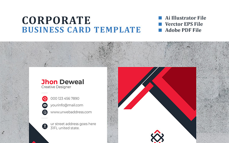 Download Фирменный стиль "Deweal Vertical Business Card - Corporate Identity Template" / Deweal Vertical Business Card - Corporate Identity Template - Фирменный стиль на тему графика business card photography realstate modern minimalist travel tour tourism developer professional elegant luxury corporate creative color official pink simple unique