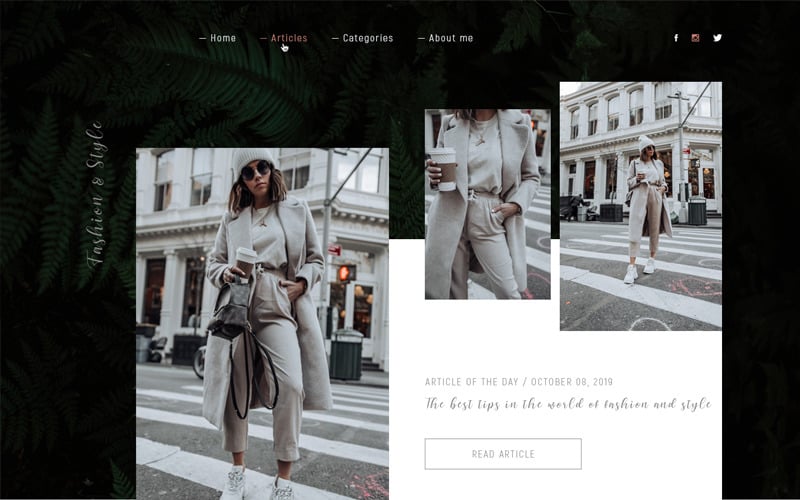 Download PSD шаблон "Fashion & Style PSD Template" / Fashion & Style PSD Template - PSD шаблон на тему дизайн и фотография web design website template fashion style blog model designer shopping stylist beauty taste chic brand woman