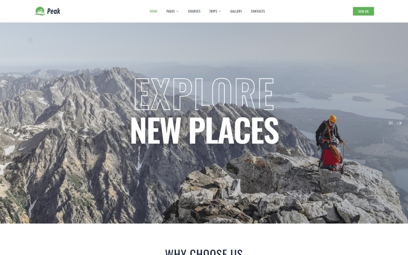 Peak - Modèle de site Web HTML propre multipage d'escalade