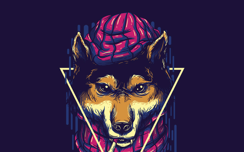 Download T-shirt Design "The Wolves - T-shirt Design" / The Wolves - T-shirt Design - T-shirt Design на тему графика illustration t-shirt design artwork apparel merch cartoon events fashion animal wolves beast grunge music mascot tour cover mafia cigarette