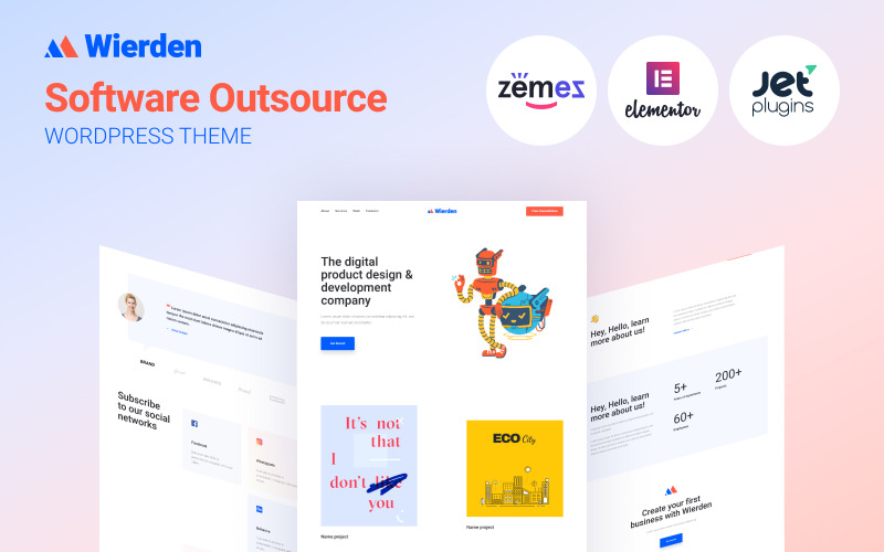 Wierden - WordPress-thema voor digitale producten, minimalistisch voor portfolio's en creatieve showcase-websites