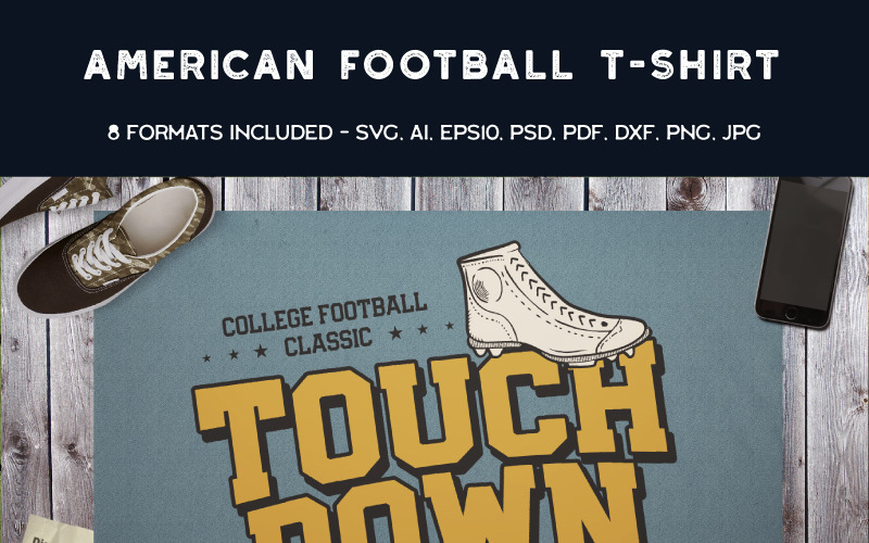 American Football Touch Down - póló kialakítás