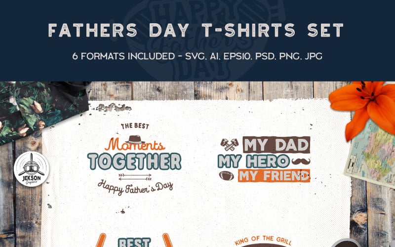 Babalar Günü Retro Baskılar - Tişört Tasarımı