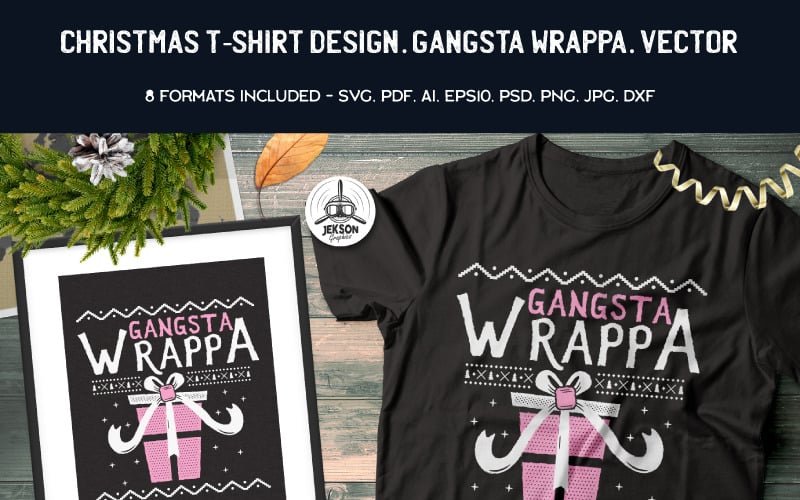 Gangsta Wrappa Christmas - T-shirt Design
