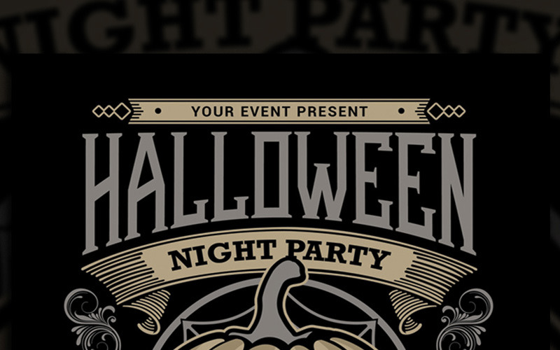 Halloween éjszakai buli - arculat sablon