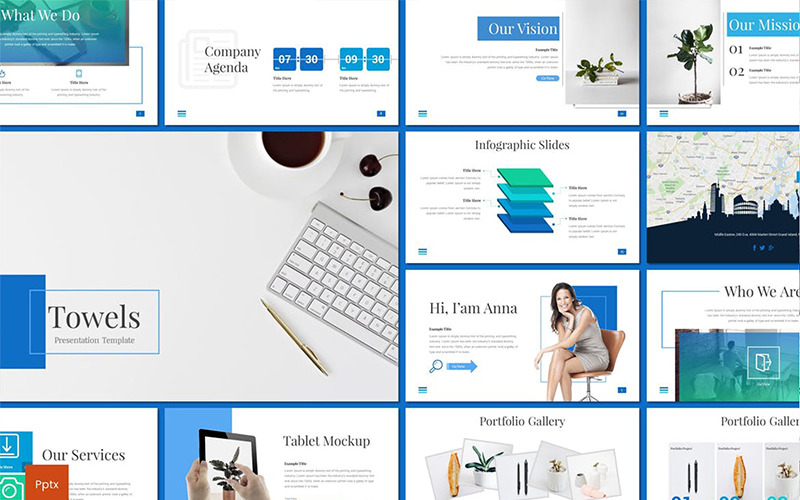 Handdoeken PowerPoint-sjabloon