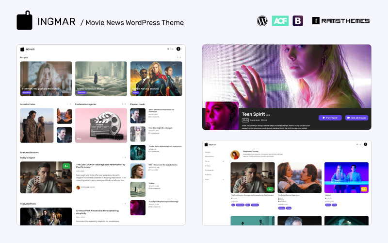INGMAR - Thème WordPress pour les actualités cinématographiques, les critiques et la base de données