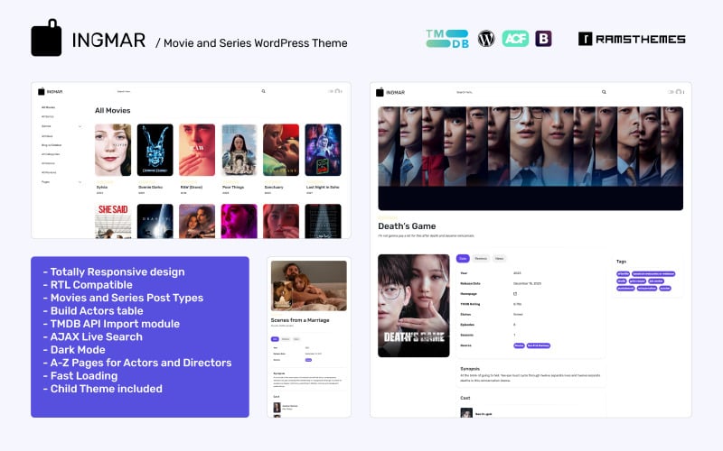 INGMAR – WordPress-Theme für Filme und Serien + RTL