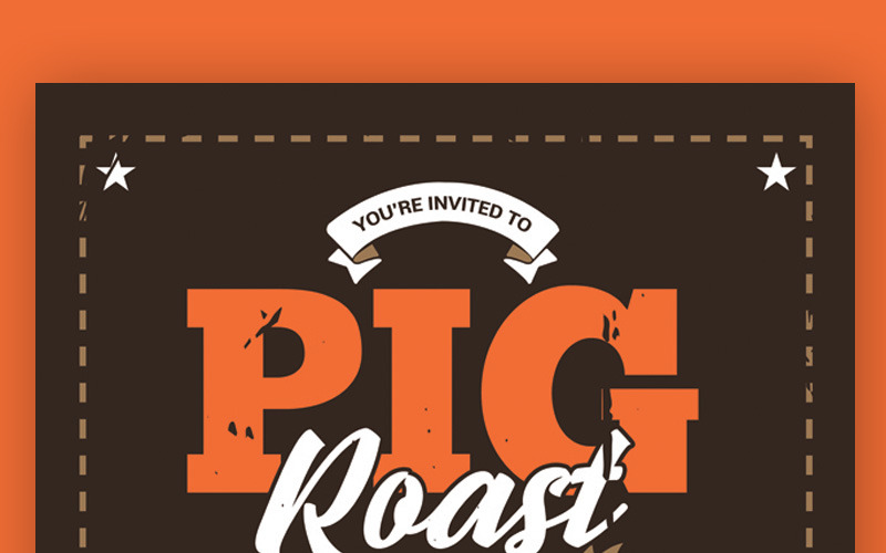 Мероприятие Pig Roast Event - Шаблон фирменного стиля
