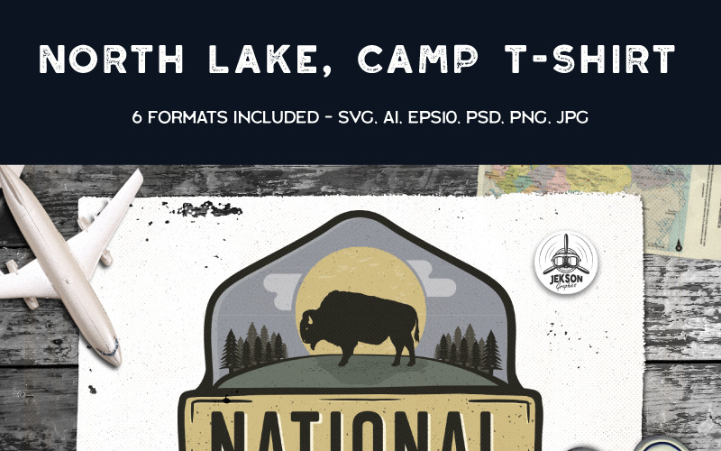 Nationalpark, Vintage Camping - T-Shirt Design