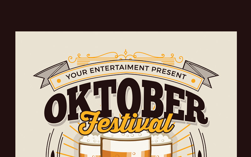 Download Фирменный стиль "Oktoberfest Flyer - Corporate Identity Template" / Oktoberfest Flyer - Corporate Identity Template - Фирменный стиль на тему графика autumn bar bash bavarian beer celebration club drawing event festival flyer german germany hand draw drawn happy hour illustration october
