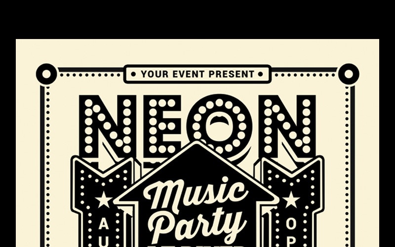Vintage Neon Music Party - Corporate Identity Template