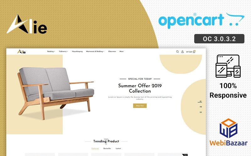 alie best furniture opencart шаблон