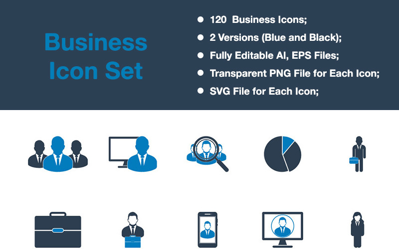 Download Набор иконок "Business & Finance - Premium Vector Icon Set" / Business & Finance - Premium Vector Icon Set - Набор иконок на тему графика business icon set finance corporate man team online e-commerce graph job document statement insurance female search find review feedback file